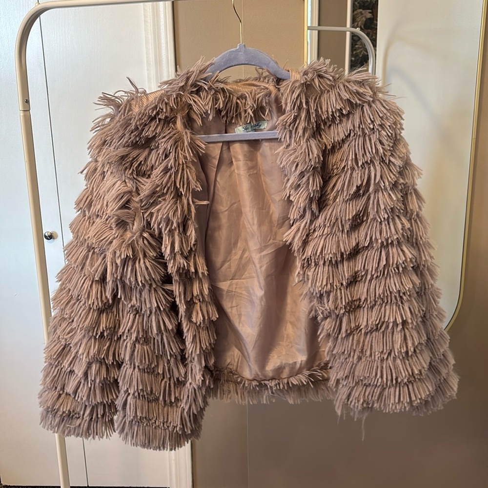 Dusky Purple Faux Fur Party Jacket